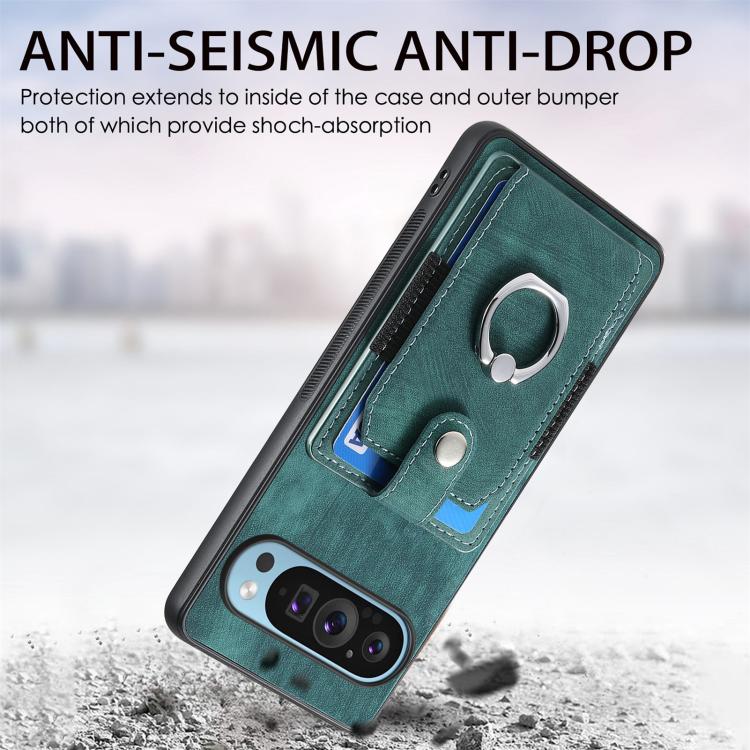 For Google Pixel 10 / 10 Pro Retro Skin-feel Ring Card Wallet Phone Case