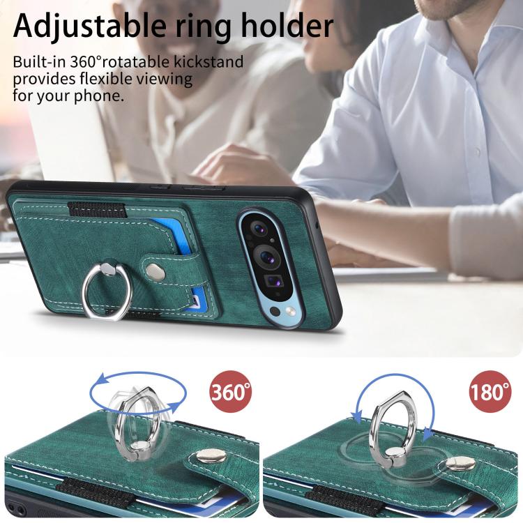 For Google Pixel 10 / 10 Pro Retro Skin-feel Ring Card Wallet Phone Case