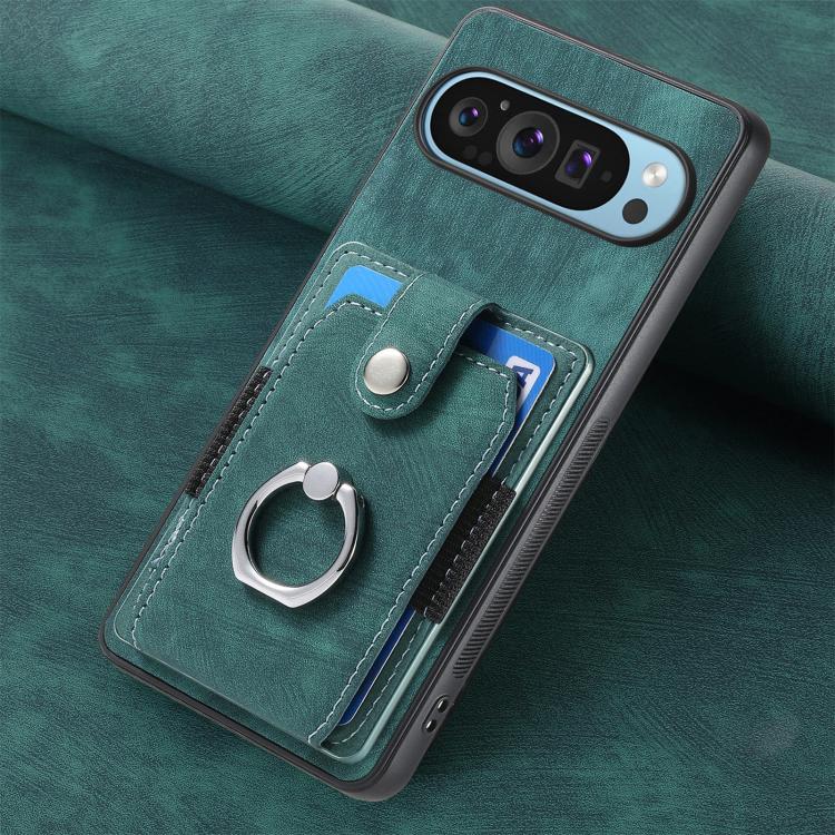 For Google Pixel 10 / 10 Pro Retro Skin-feel Ring Card Wallet Phone Case