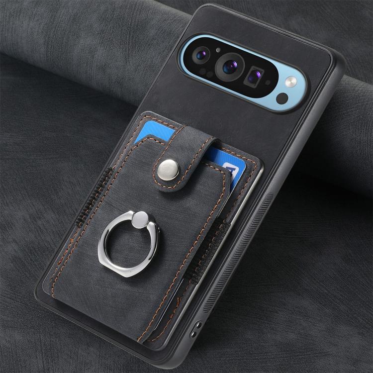For Google Pixel 10 Pro XL Retro Skin-feel Ring Card Wallet Phone Case
