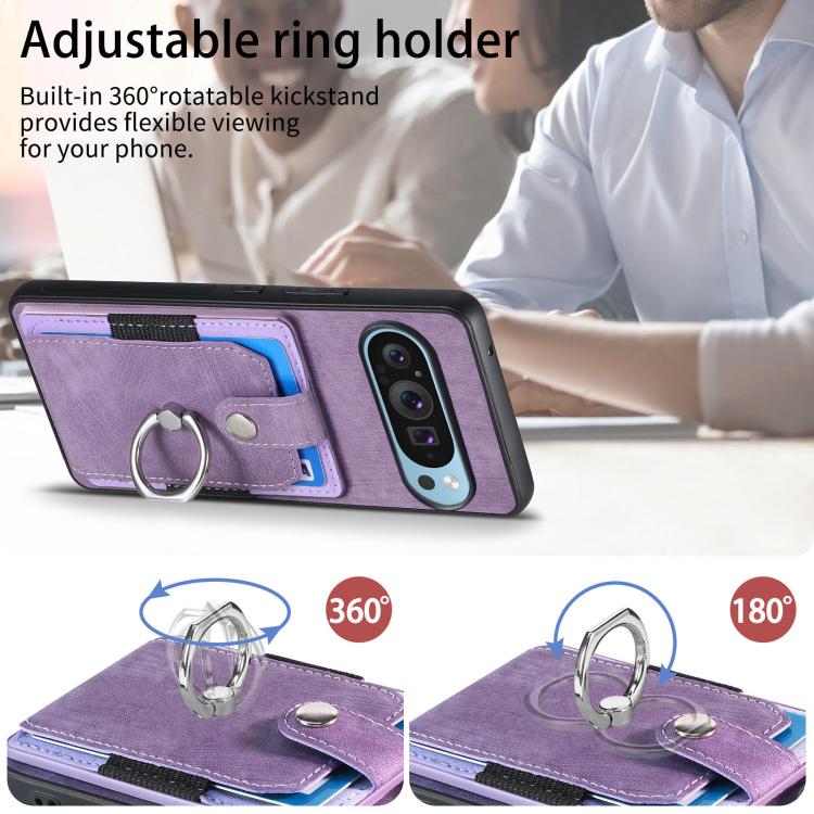 For Google Pixel 10 Pro XL Retro Skin-feel Ring Card Wallet Phone Case