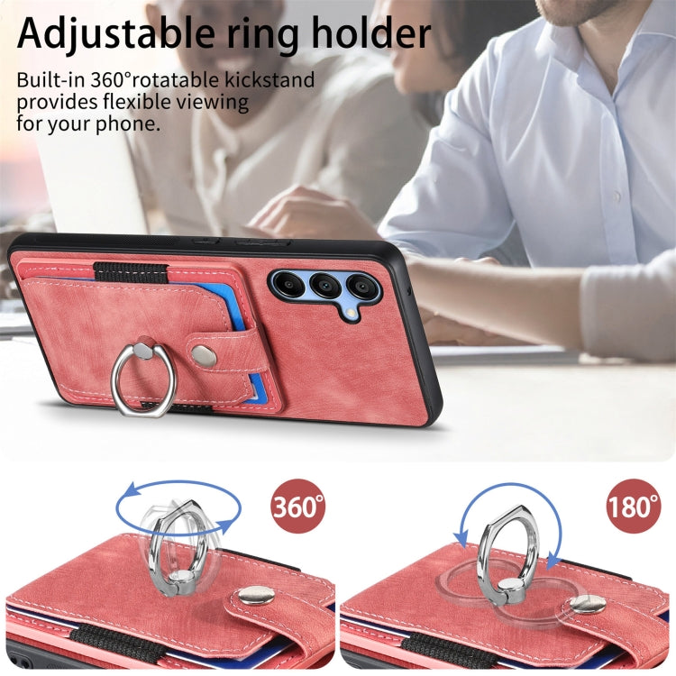 For Samsung Galaxy A15 Retro Skin-feel Ring Card Wallet Phone Case