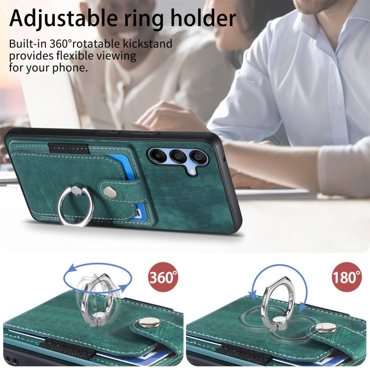 For Samsung Galaxy A15 Retro Skin-feel Ring Card Wallet Phone Case
