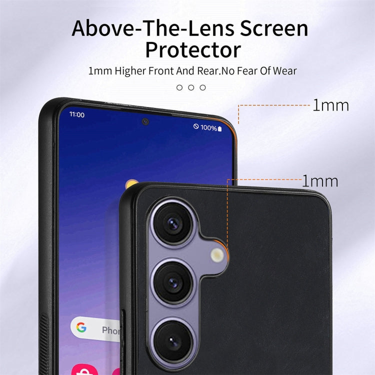 For Samsung Galaxy S25 5G Retro Skin-feel Ring Card Wallet Phone Case