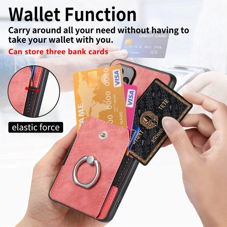 For Samsung Galaxy S25 Ultra 5G Retro Skin-feel Ring Card Wallet Phone Case