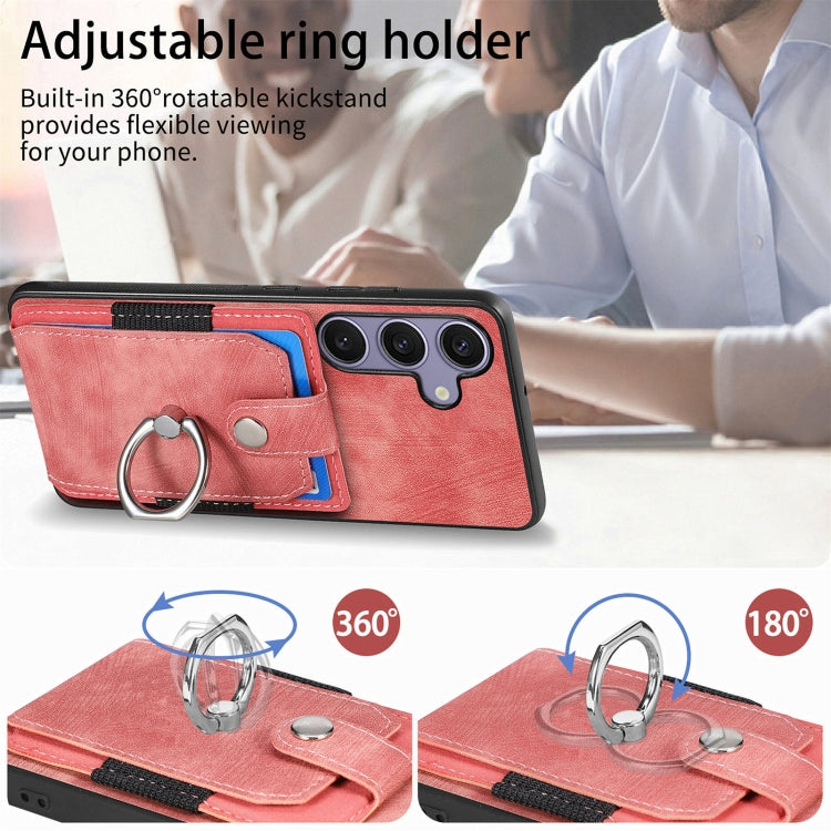 For Samsung Galaxy S25 Ultra 5G Retro Skin-feel Ring Card Wallet Phone Case