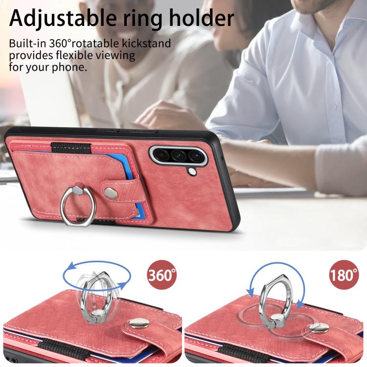 For Samsung Galaxy A36 Retro Skin-feel Ring Card Wallet Phone Case