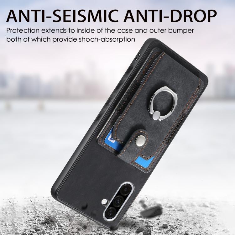 For Samsung Galaxy A36 Retro Skin-feel Ring Card Wallet Phone Case