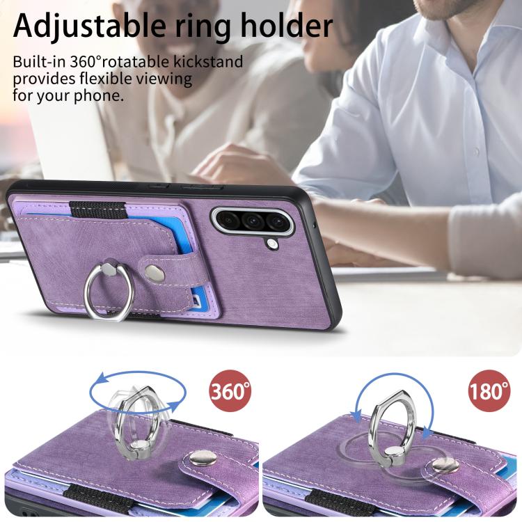 For Samsung Galaxy A36 Retro Skin-feel Ring Card Wallet Phone Case