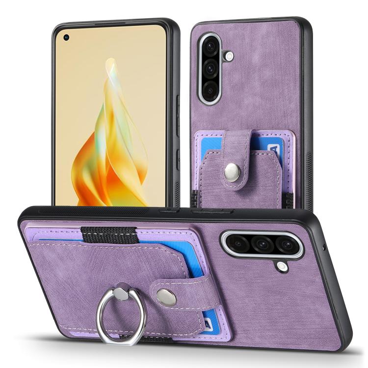 For Samsung Galaxy A36 Retro Skin-feel Ring Card Wallet Phone Case