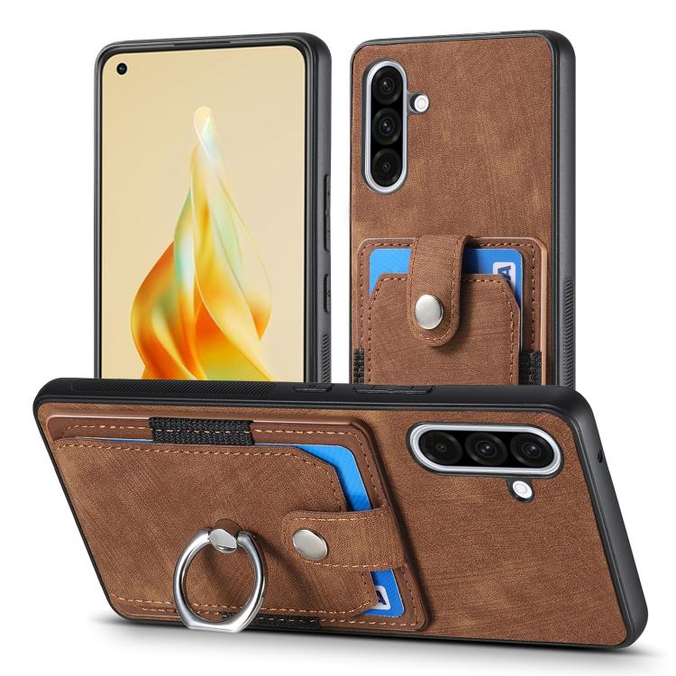 For Samsung Galaxy A36 Retro Skin-feel Ring Card Wallet Phone Case