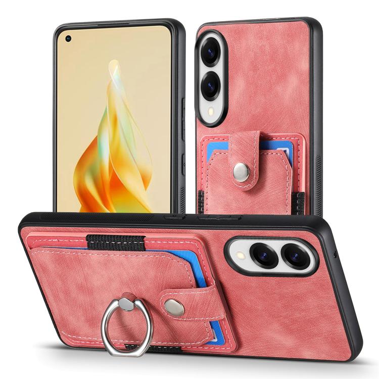 For Samsung Galaxy S25 Edge 5G Retro Skin-feel Ring Card Wallet Phone Case