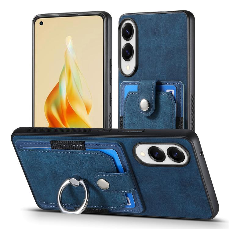 For Samsung Galaxy S25 Edge 5G Retro Skin-feel Ring Card Wallet Phone Case