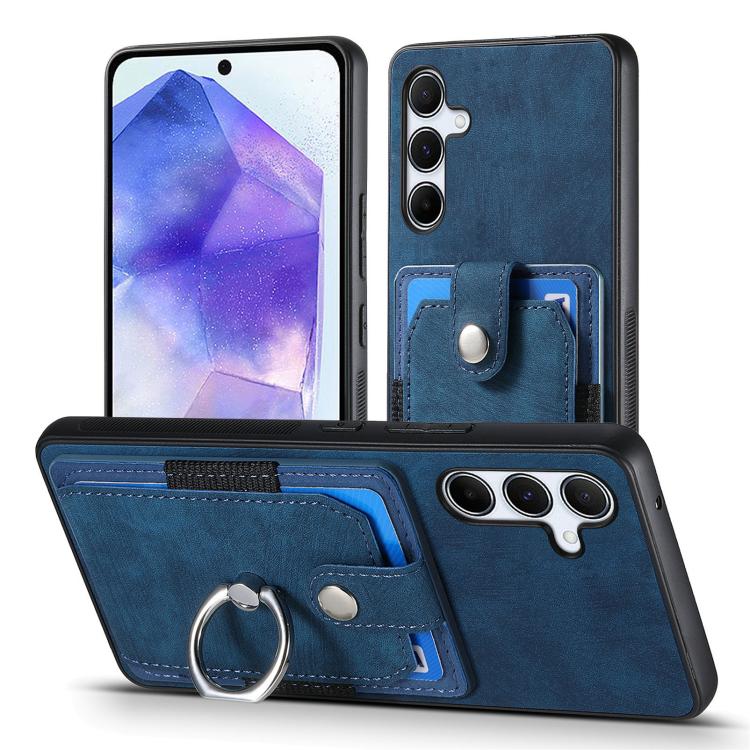 For Samsung Galaxy A35 5G Retro Skin-feel Ring Card Wallet Phone Case