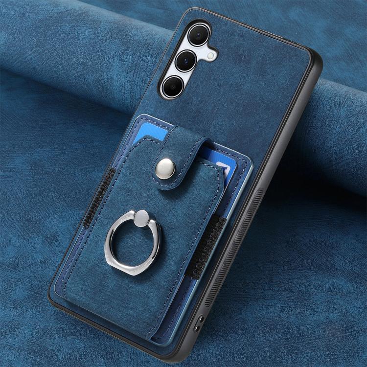 For Samsung Galaxy A35 5G Retro Skin-feel Ring Card Wallet Phone Case