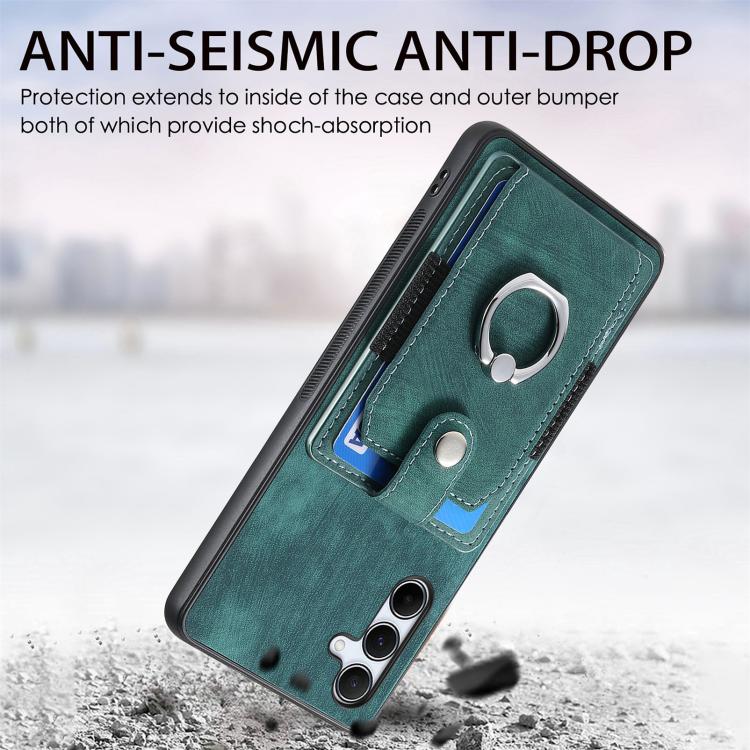 For Samsung Galaxy A35 5G Retro Skin-feel Ring Card Wallet Phone Case