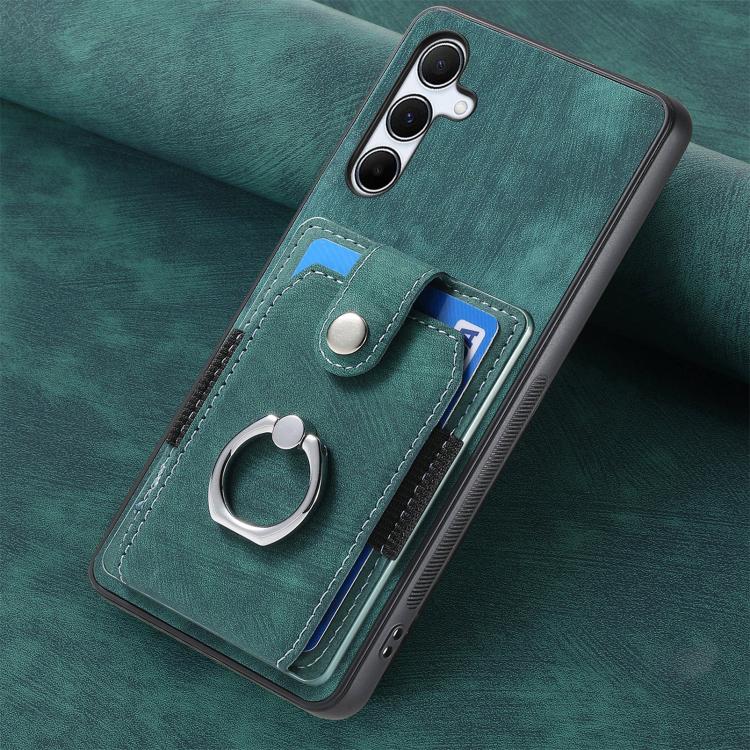 For Samsung Galaxy A35 5G Retro Skin-feel Ring Card Wallet Phone Case