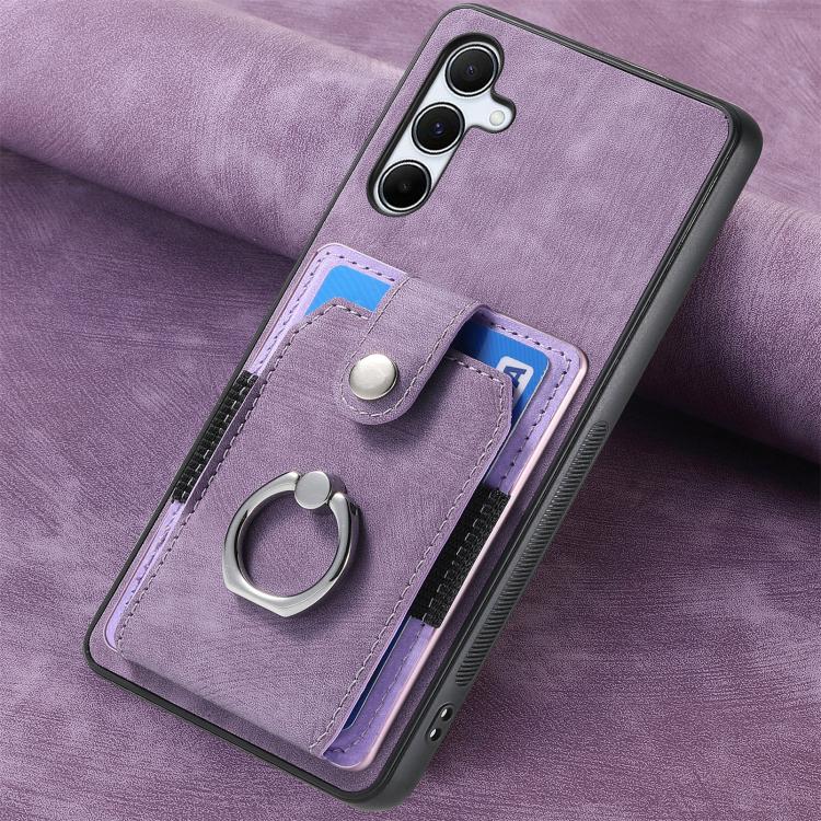 For Samsung Galaxy A35 5G Retro Skin-feel Ring Card Wallet Phone Case