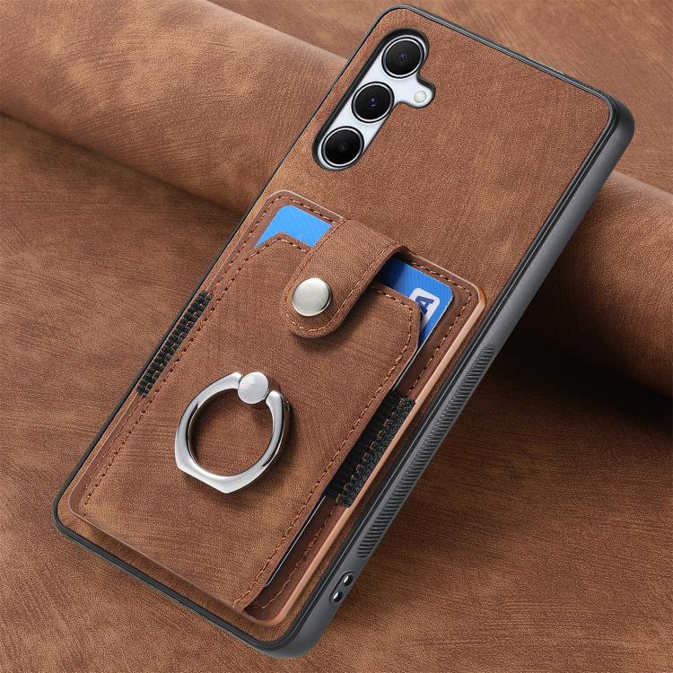 For Samsung Galaxy A35 5G Retro Skin-feel Ring Card Wallet Phone Case