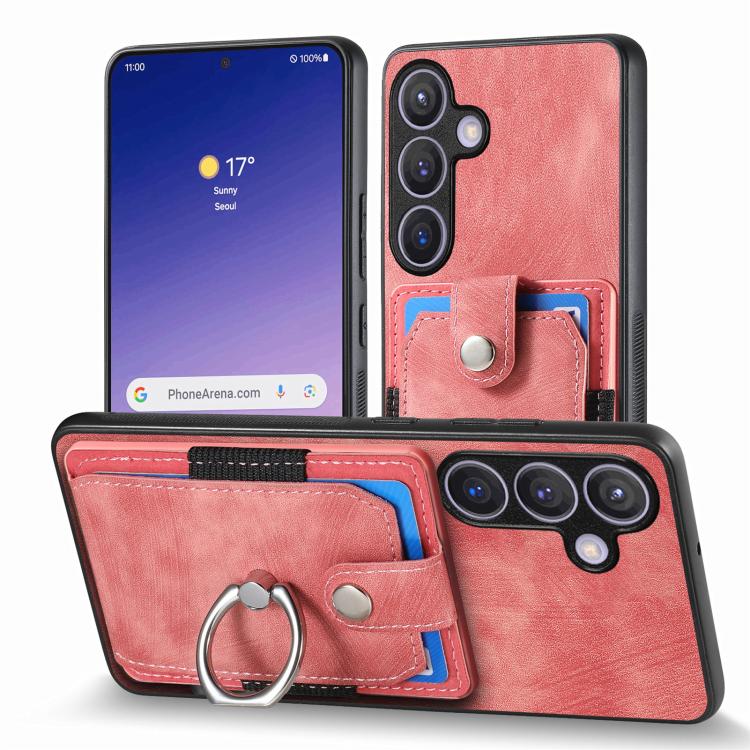 For Samsung Galaxy A37 5G Retro Skin-feel Ring Card Wallet Phone Case