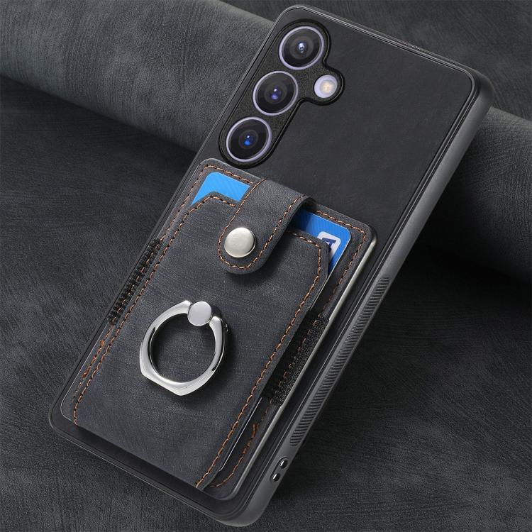 For Samsung Galaxy A37 5G Retro Skin-feel Ring Card Wallet Phone Case