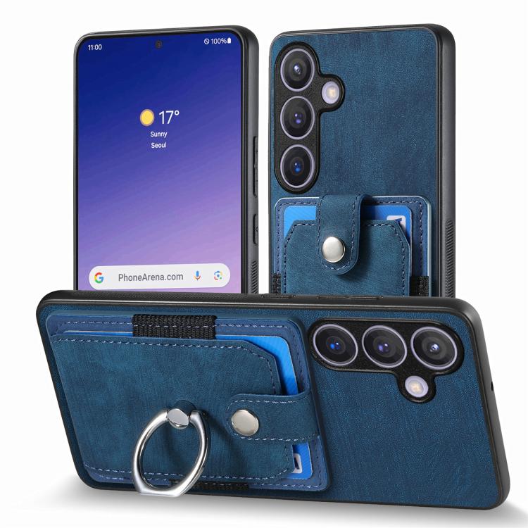 For Samsung Galaxy A37 5G Retro Skin-feel Ring Card Wallet Phone Case
