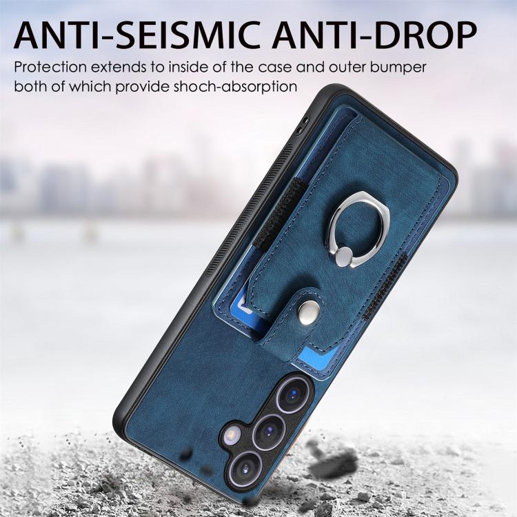 For Samsung Galaxy A37 5G Retro Skin-feel Ring Card Wallet Phone Case