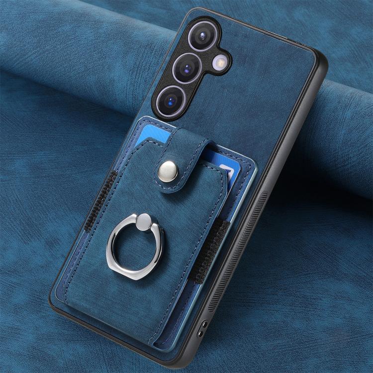 For Samsung Galaxy A37 5G Retro Skin-feel Ring Card Wallet Phone Case