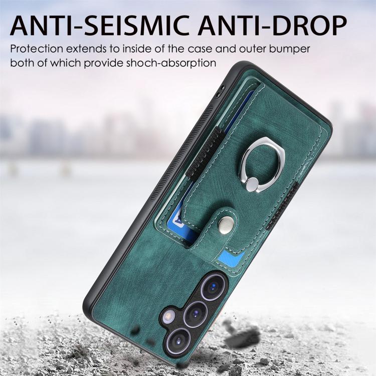 For Samsung Galaxy A37 5G Retro Skin-feel Ring Card Wallet Phone Case
