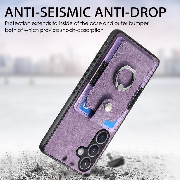For Samsung Galaxy A37 5G Retro Skin-feel Ring Card Wallet Phone Case