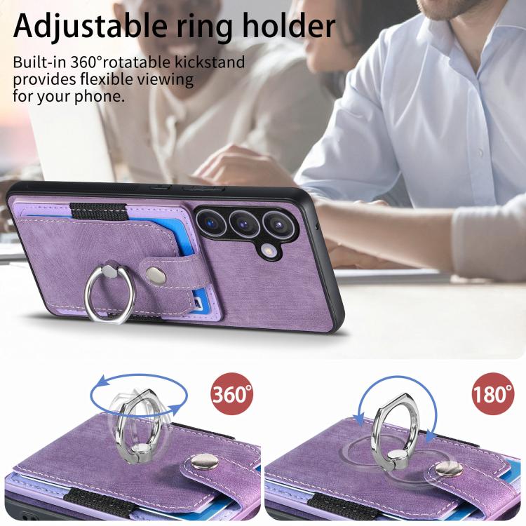 For Samsung Galaxy A37 5G Retro Skin-feel Ring Card Wallet Phone Case