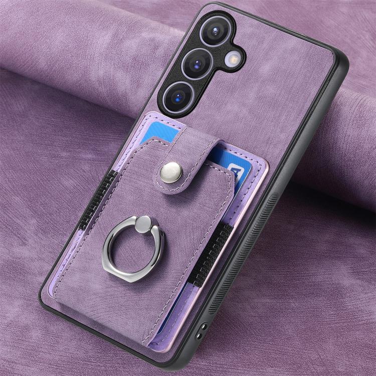 For Samsung Galaxy A37 5G Retro Skin-feel Ring Card Wallet Phone Case