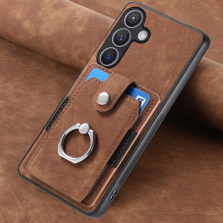 For Samsung Galaxy A37 5G Retro Skin-feel Ring Card Wallet Phone Case