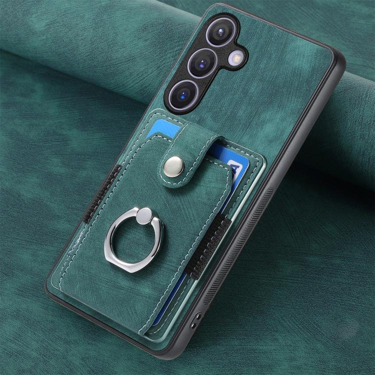 For Samsung Galaxy A57 5G Retro Skin-feel Ring Card Wallet Phone Case