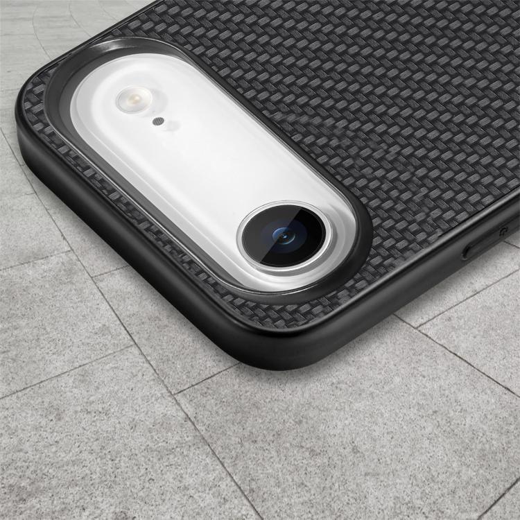 For iPhone Air Carbon Fiber Texture Leather Back Phone Case