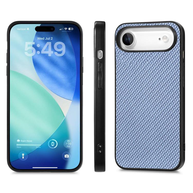 For iPhone Air Carbon Fiber Texture Leather Back Phone Case