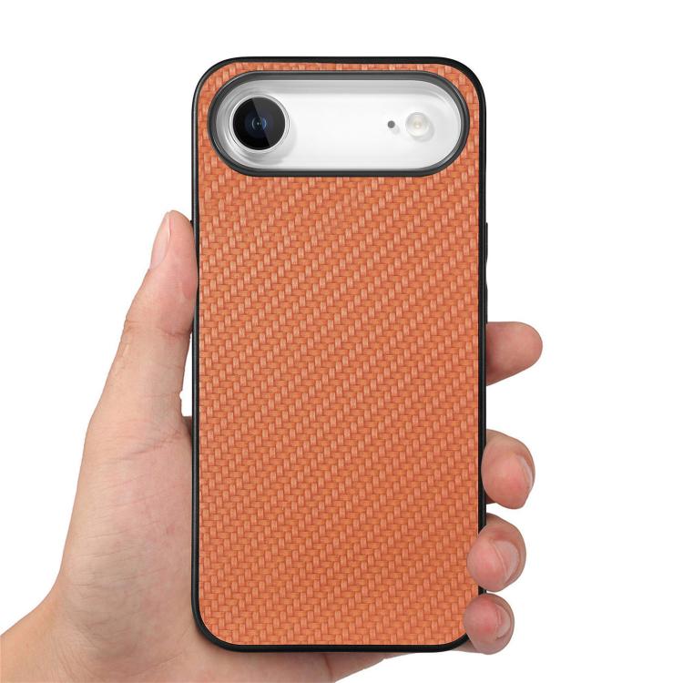 For iPhone Air Carbon Fiber Texture Leather Back Phone Case