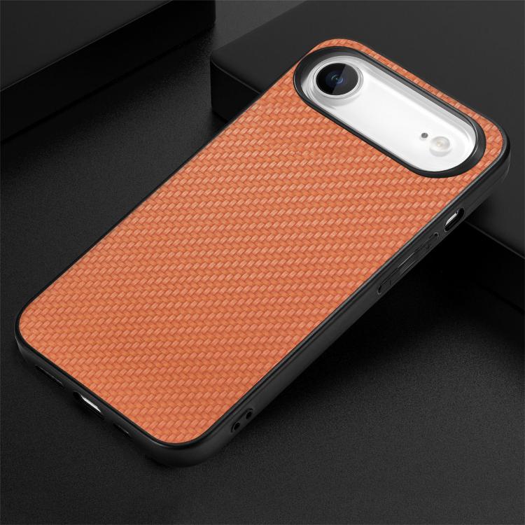 For iPhone Air Carbon Fiber Texture Leather Back Phone Case