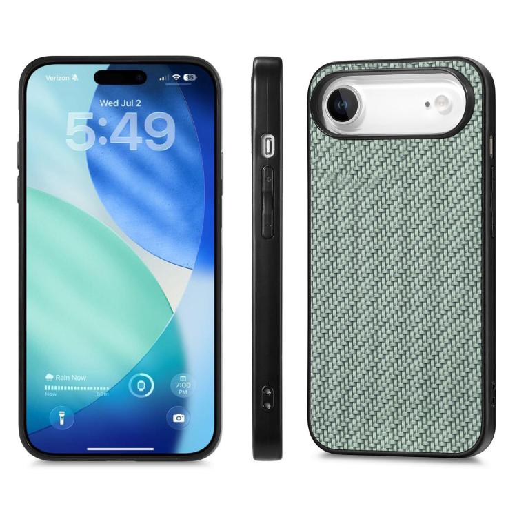 For iPhone Air Carbon Fiber Texture Leather Back Phone Case
