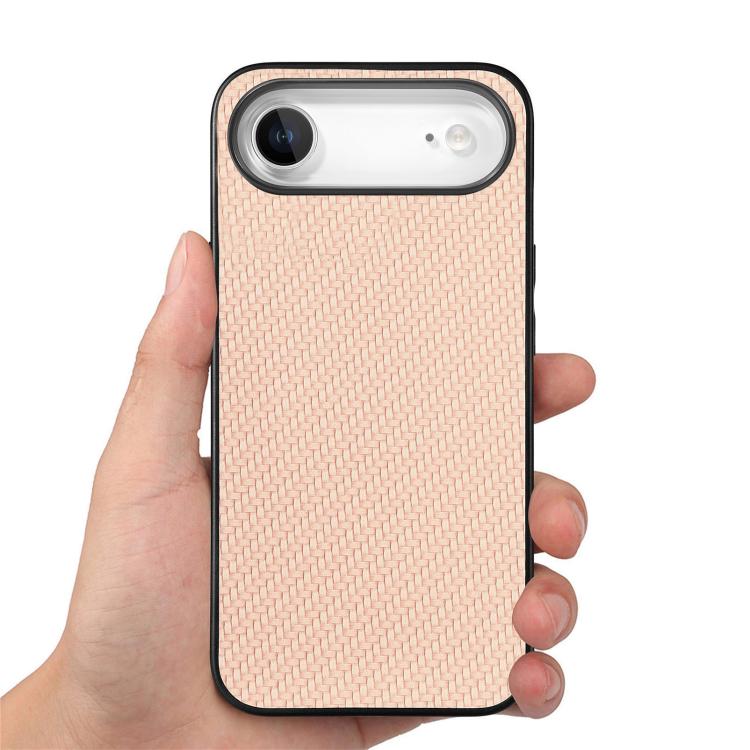 For iPhone Air Carbon Fiber Texture Leather Back Phone Case