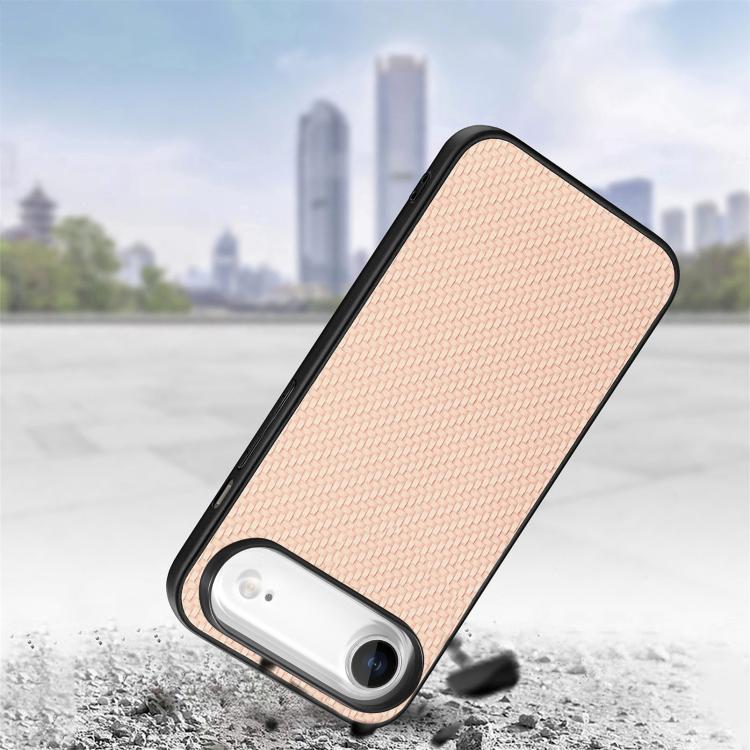 For iPhone Air Carbon Fiber Texture Leather Back Phone Case
