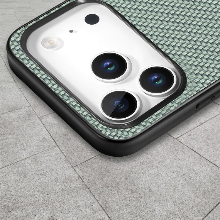 For iPhone 17 Pro Carbon Fiber Texture Leather Back Phone Case