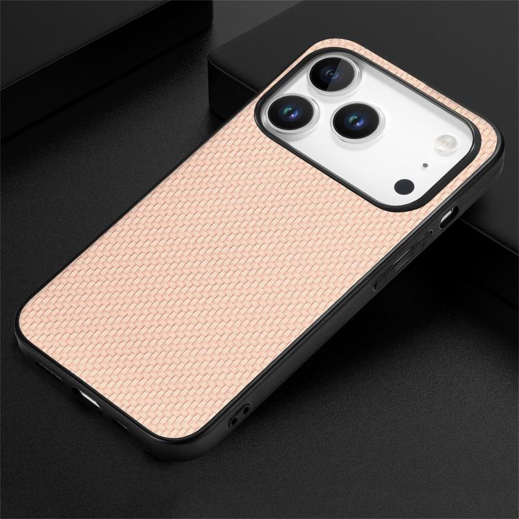 For iPhone 17 Pro Carbon Fiber Texture Leather Back Phone Case