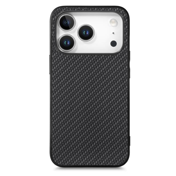 For iPhone 17 Pro Max Carbon Fiber Texture Leather Back Phone Case