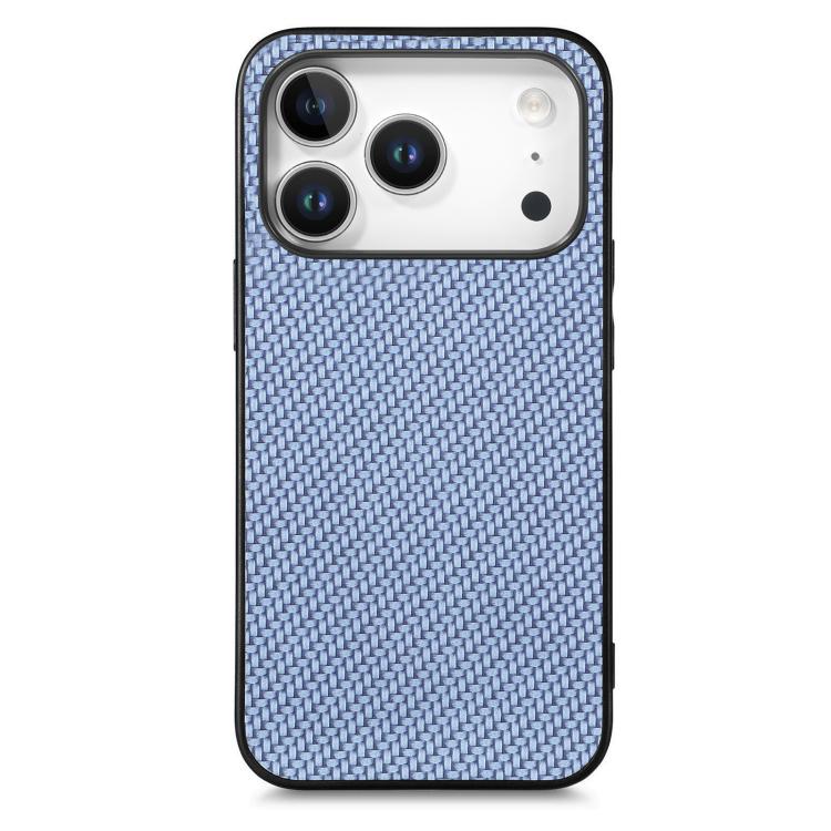 For iPhone 17 Pro Max Carbon Fiber Texture Leather Back Phone Case
