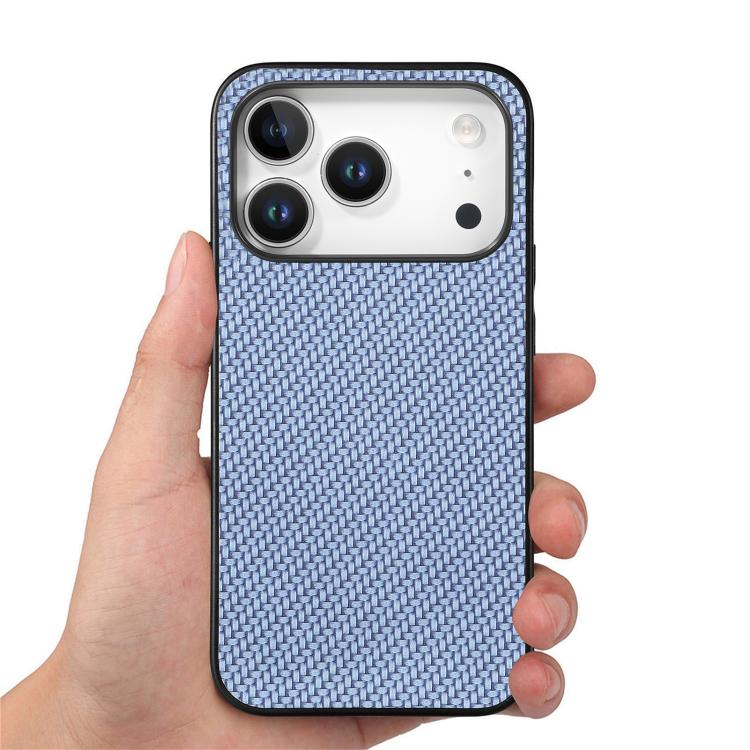 For iPhone 17 Pro Max Carbon Fiber Texture Leather Back Phone Case