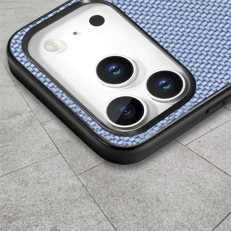 For iPhone 17 Pro Max Carbon Fiber Texture Leather Back Phone Case