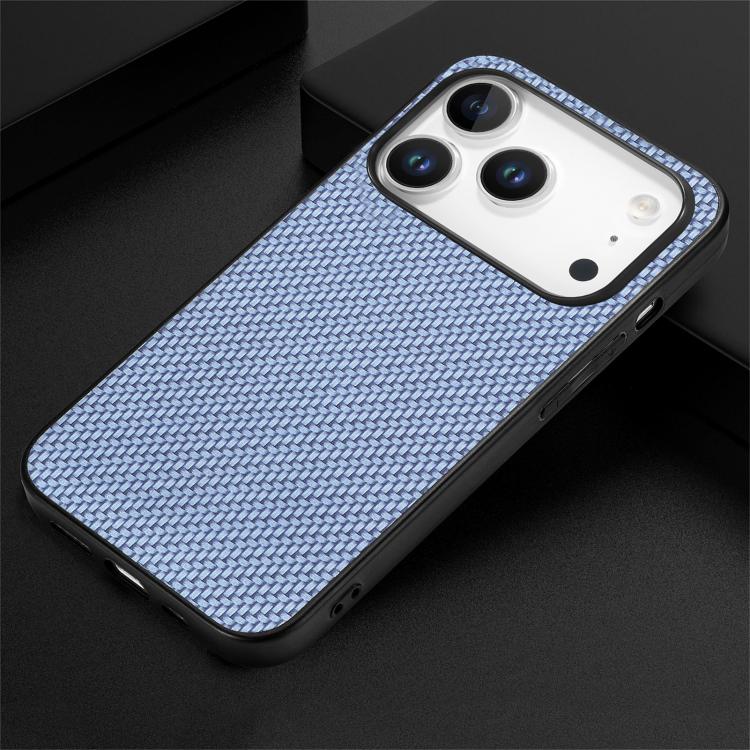 For iPhone 17 Pro Max Carbon Fiber Texture Leather Back Phone Case