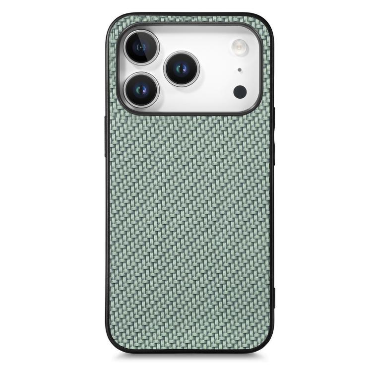 For iPhone 17 Pro Max Carbon Fiber Texture Leather Back Phone Case