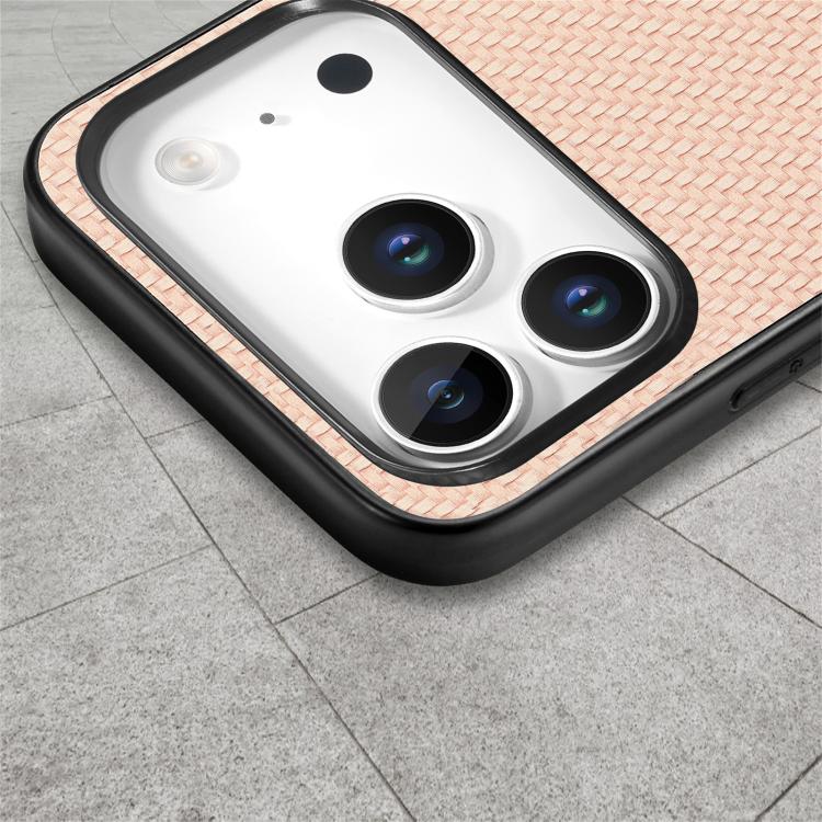 For iPhone 17 Pro Max Carbon Fiber Texture Leather Back Phone Case